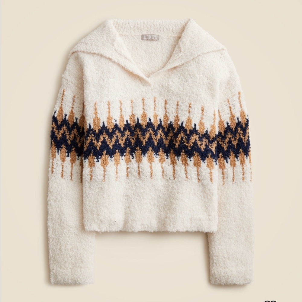 J. Crew Cream and Navy Sweater